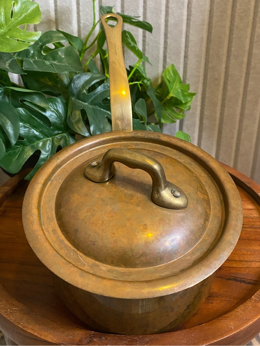 VTG Williams Sonoma Copper Cookware Small Saucepan Pot with Lid Made in France